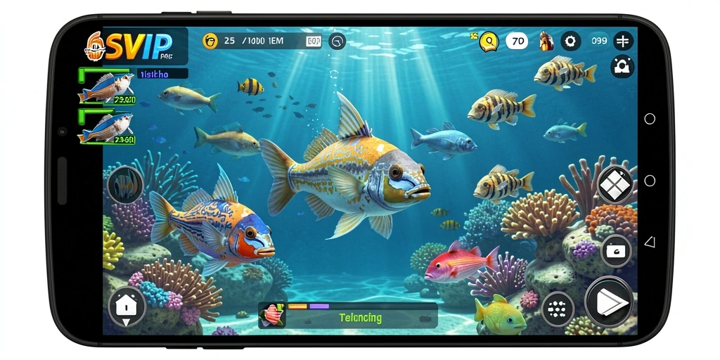 Tampilan gameplay menarik dan menantang dalam Tembak Ikan.