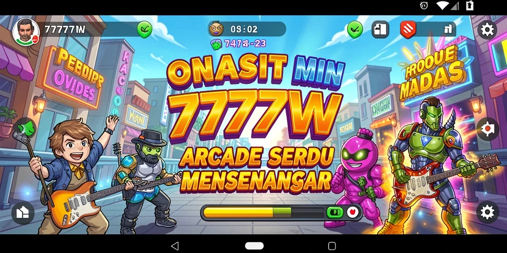 Tampilan gameplay seru dan penuh aksi dari 7777W.