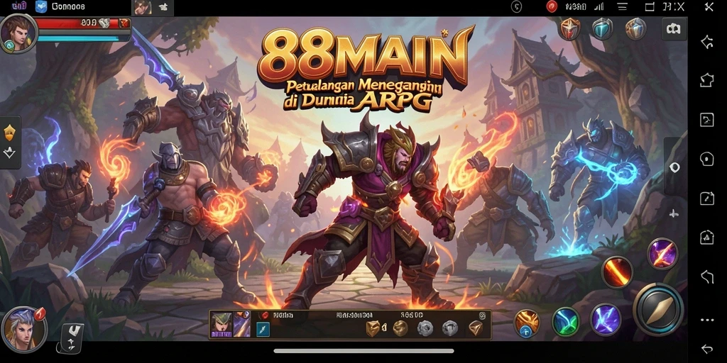 Tampilan screenshot 88MAIN menampilkan pertarungan epik dalam dunia ARPG.