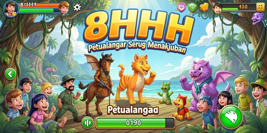 Tangkapan layar gameplay petualangan di 8HHH menunjukkan aksi mendebarkan.