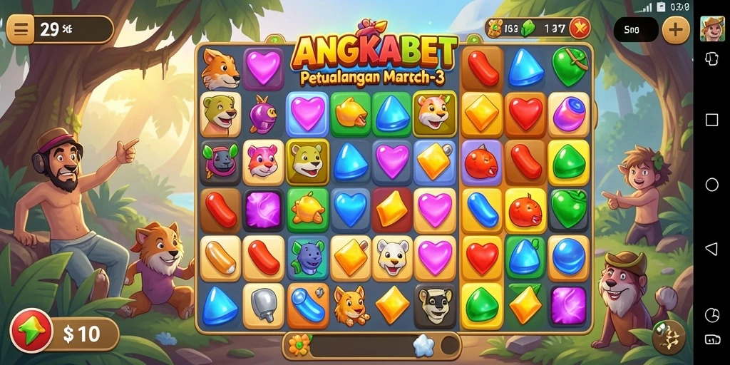 Tangkap momen seru saat mencocokkan permata di ANGKABET.