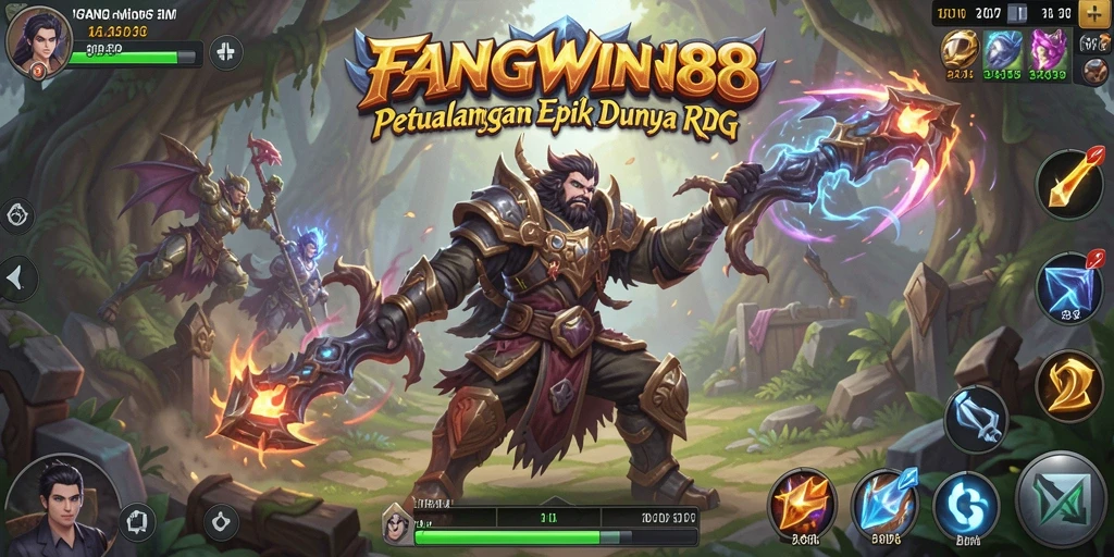 Tangkapan layar FANGWIN88 menampilkan aksi seru dalam pertarungan RPG.