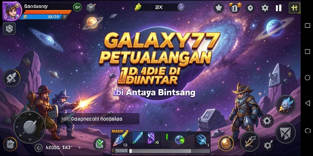 Tampilan gameplay GALAXY77 yang menakjubkan dengan elemen Idle.