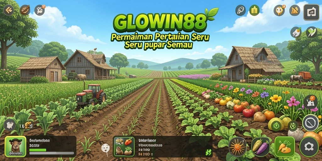 Tampilan gameplay menawan di GLOWIN88 menunjukkan proses bertani yang menyenangkan.
