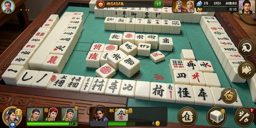 Tampilan gameplay menarik dari MEGAFAFA yang penuh tantangan Mahjong.