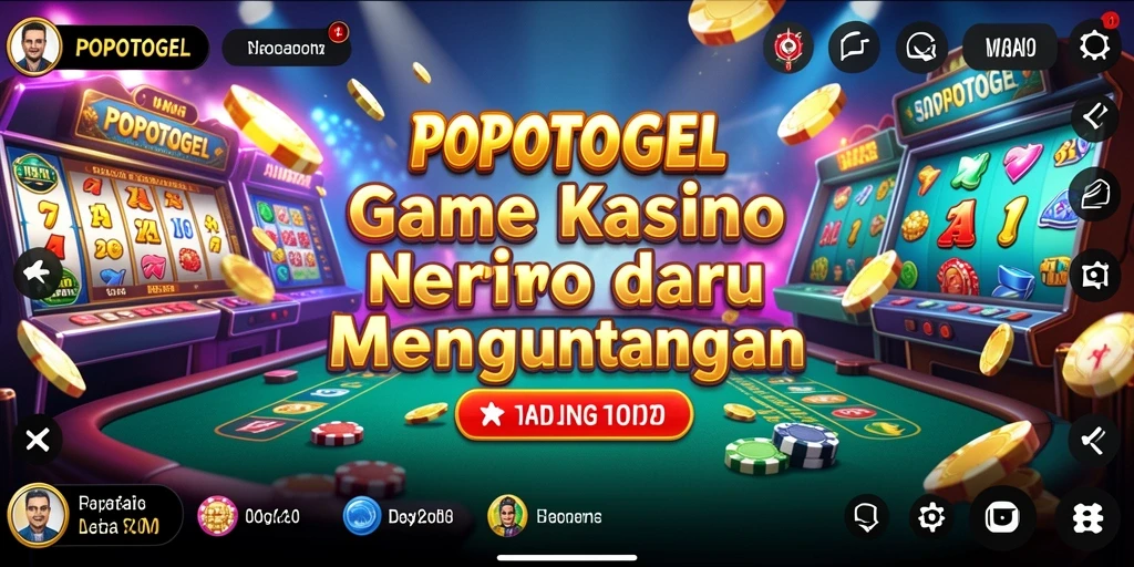 Screenshot gameplay POPOTOGEL dengan suasana Kasino yang menggembirakan.