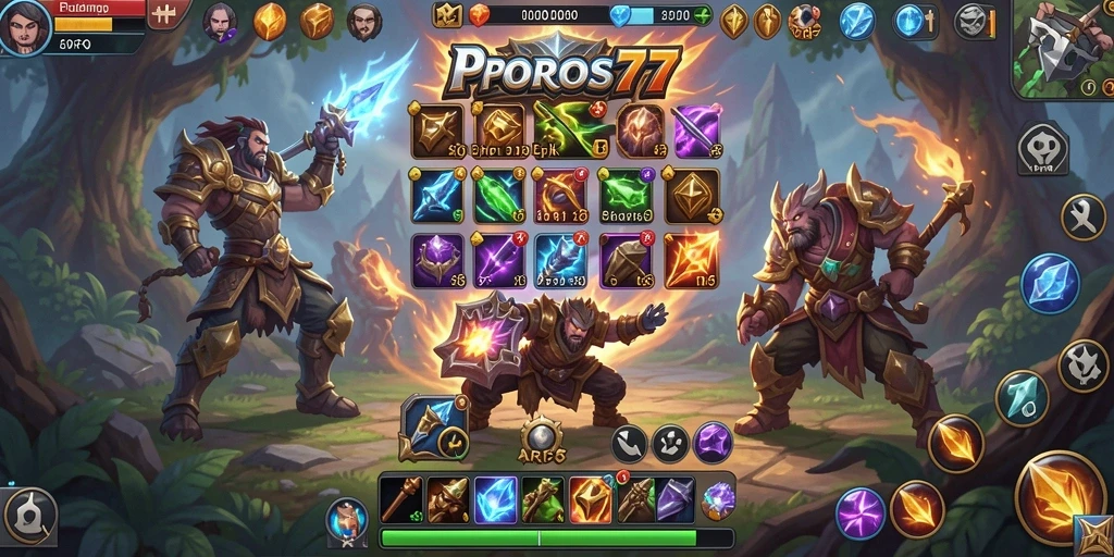 Tampilan gameplay epik POROS77 dengan aksi ARPG yang mendebarkan.