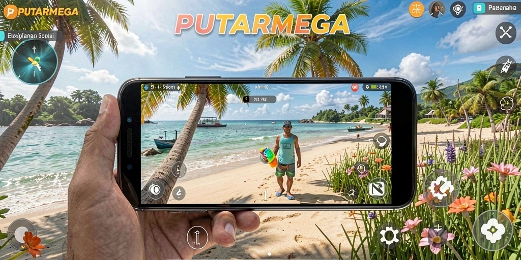 Screenshot PUTARMEGA menampilkan gameplay yang seru dan penuh warna.