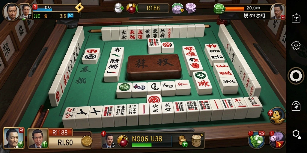 Tampilan gameplay Mahjong yang seru dan mendebarkan di RI188.