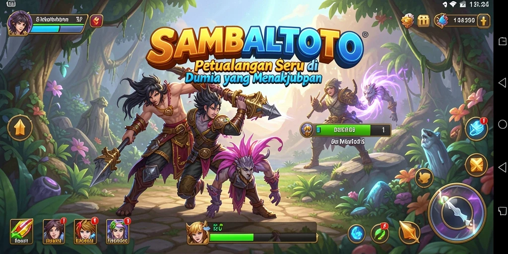 Screenshot utama SAMBALTOTO menampilkan gameplay petualangan yang mendebarkan.