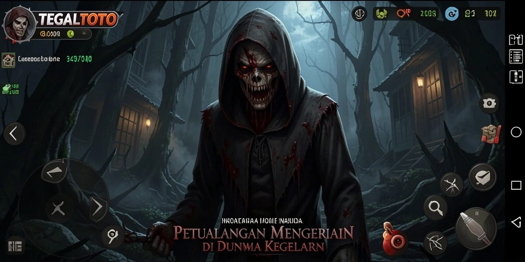 Screenshot menampilkan gameplay horor yang menegangkan di TEGALTOTO.