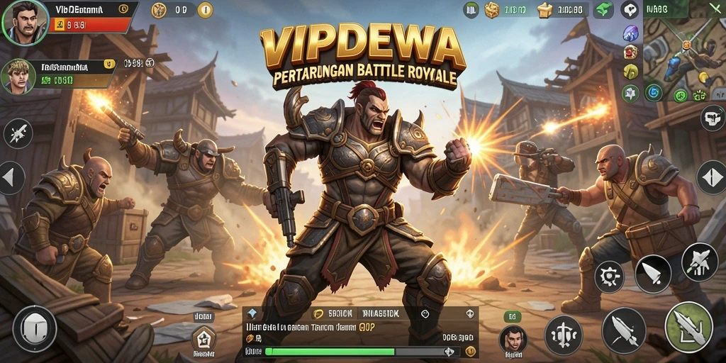 Gameplay intens dan seru di VIPDEWA Battle Royale.